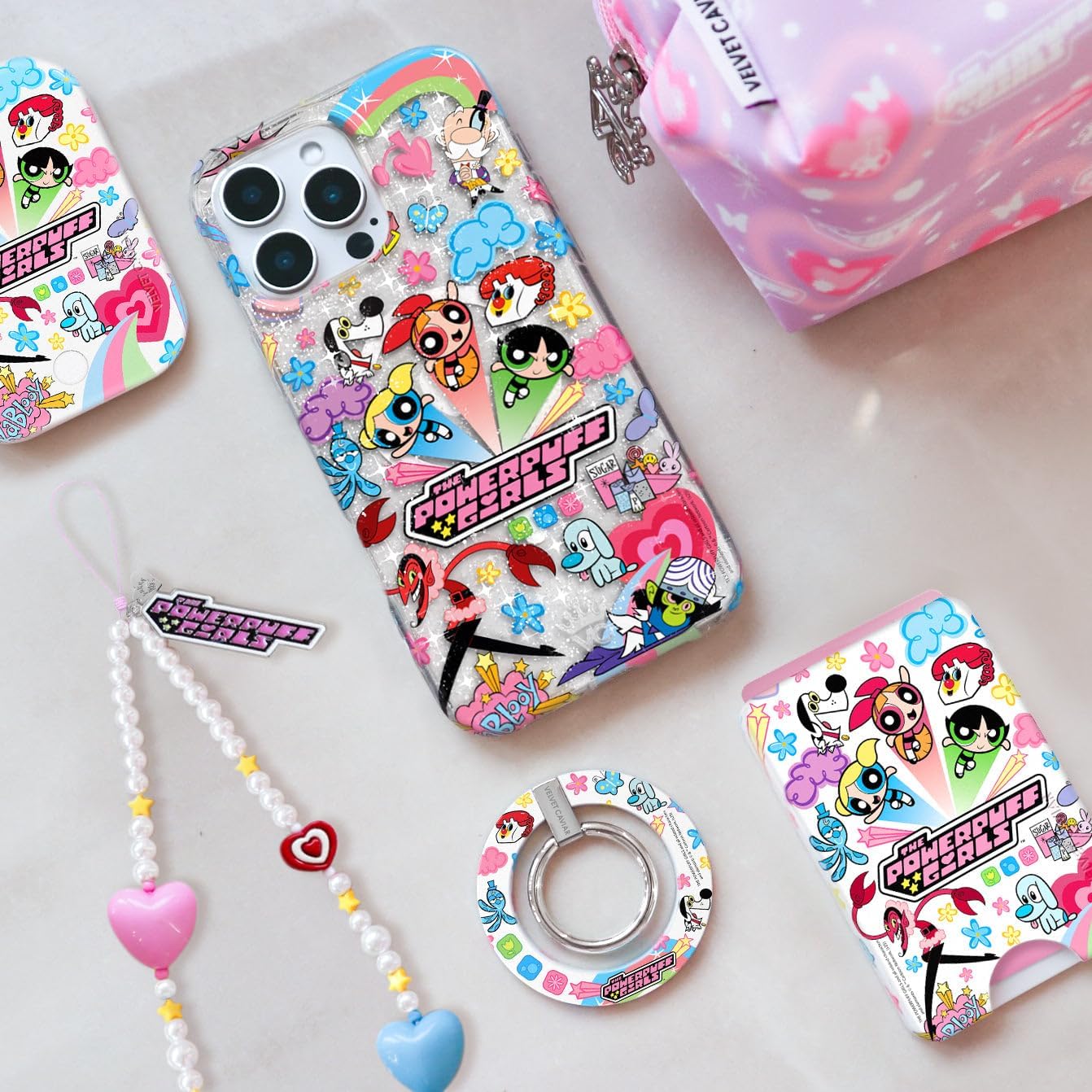 VELVET CAVIAR x The Powerpuff Girls for iPhone 13 Case - Compatible with MagSafe [10 ft Drop Tested] - Girly Cute Phone Cover (Girl Power Glitter)