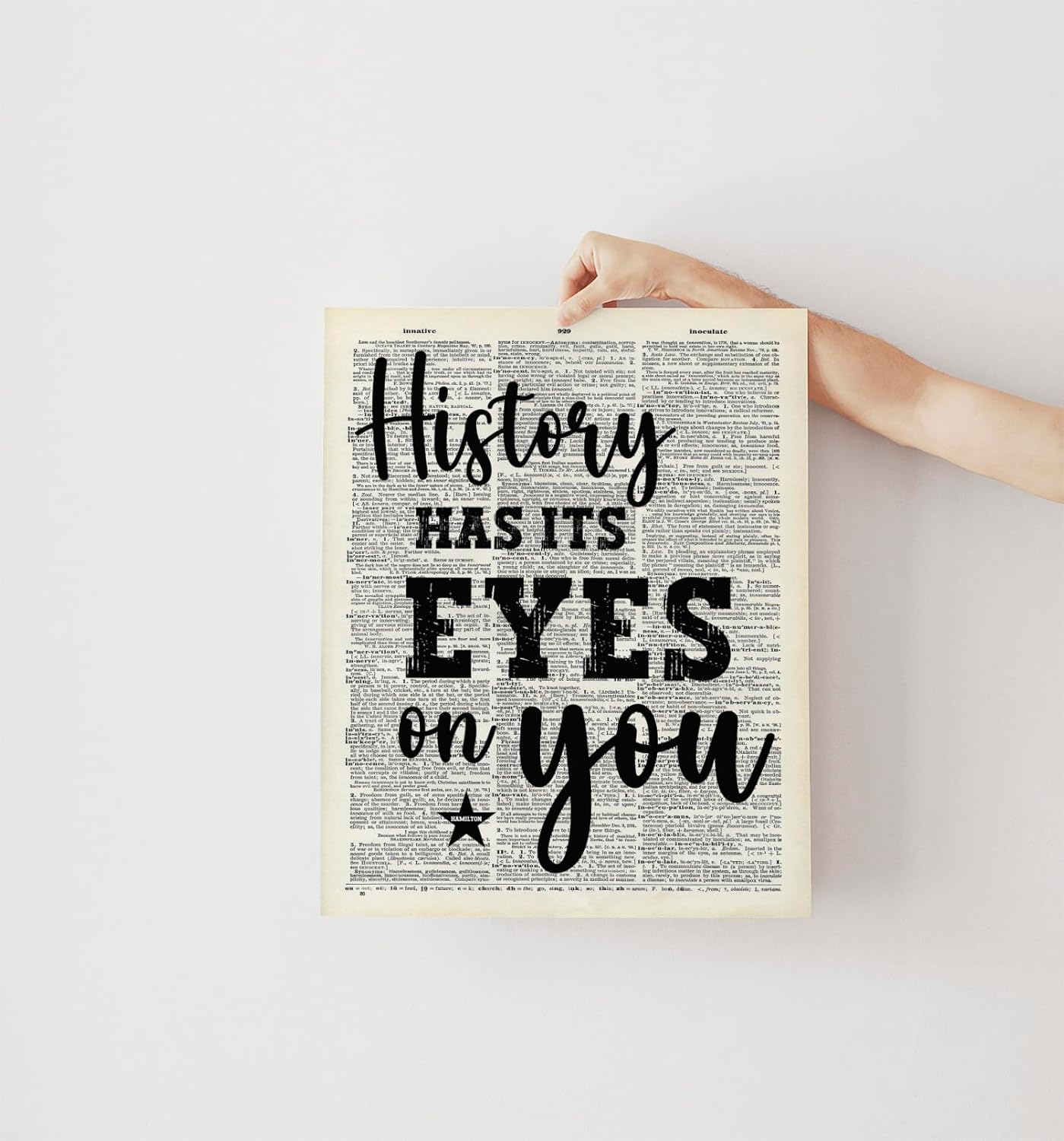 Hamilton Musical Motivational Wall Art, Inspirational Quote, Back to School Classroom Home Office Wall Decor, Dictionary Art Prints, Set of 4 UNFRAMED Prints 11"x14"