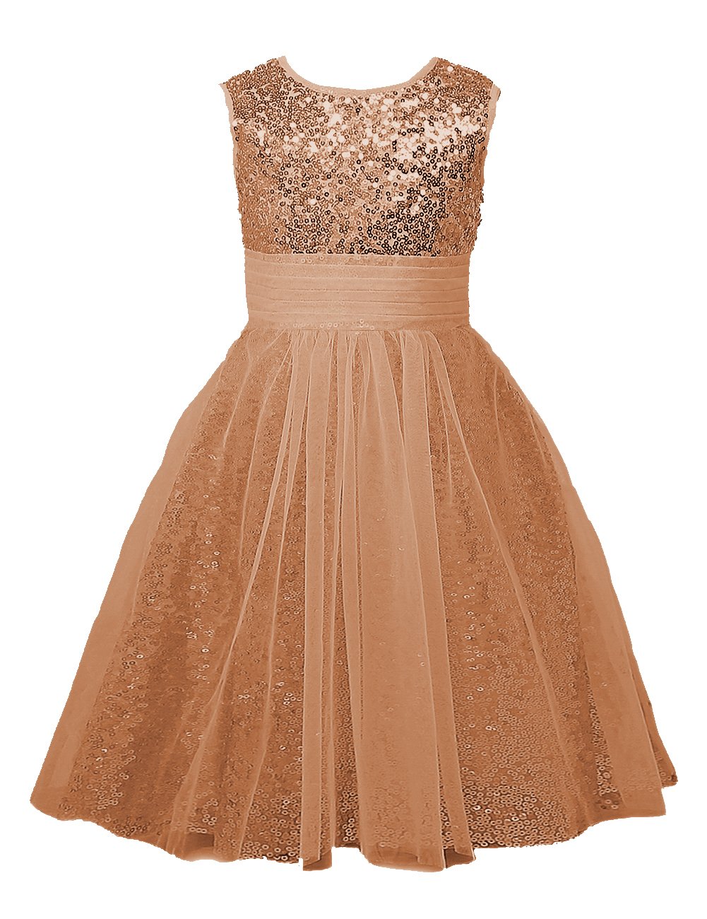 Sequin Baby Flower Girl's Dresses Occasion Dresses Long Size18M Rosegold