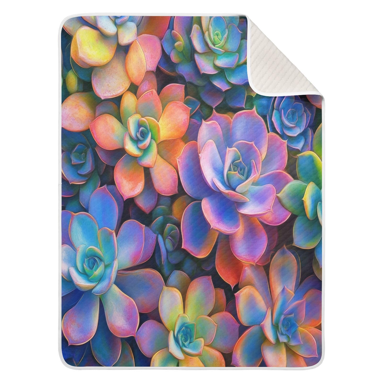 Burbuja Succulents Baby Blanket for Boys Girls, Nursery Soft Warm Swaddling Receiving Baby Blankets, 30x40 in Toddler Blanket