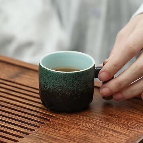 Miniatura 7 de Juego de té esmeralda, juego de té chino de kung fu, caja de regalo adecuada para cumpleaños, Halloween, Navidad (mar jade)