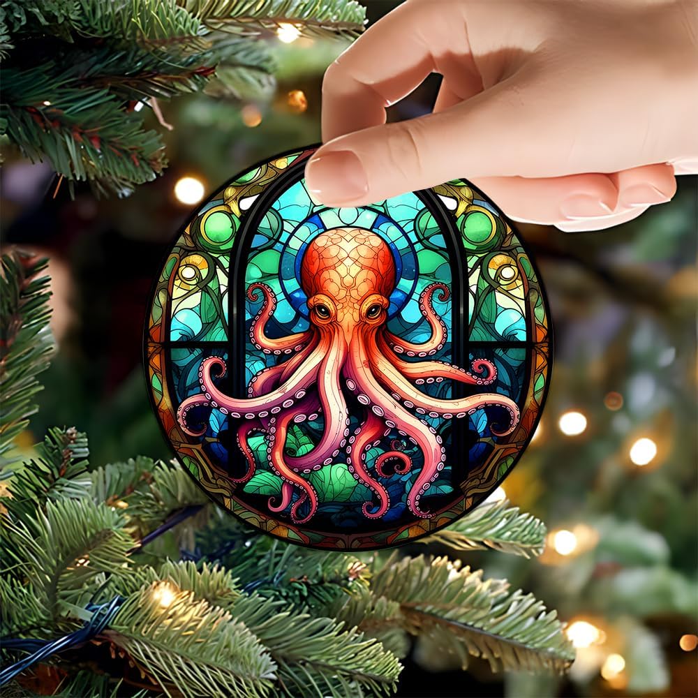 2025 Christmas Ornament – Octopus Ornament, Ocean Life Holiday Tree Decoration, Sea Creature Keepsake Gift - Image 4