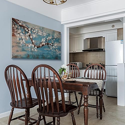 Vista 35 de AMATOP Arte para pared, flor enmarcada pintada a mano, pintura al óleo sobre lienzo, galería, obra de arte floral moderna, envuelta