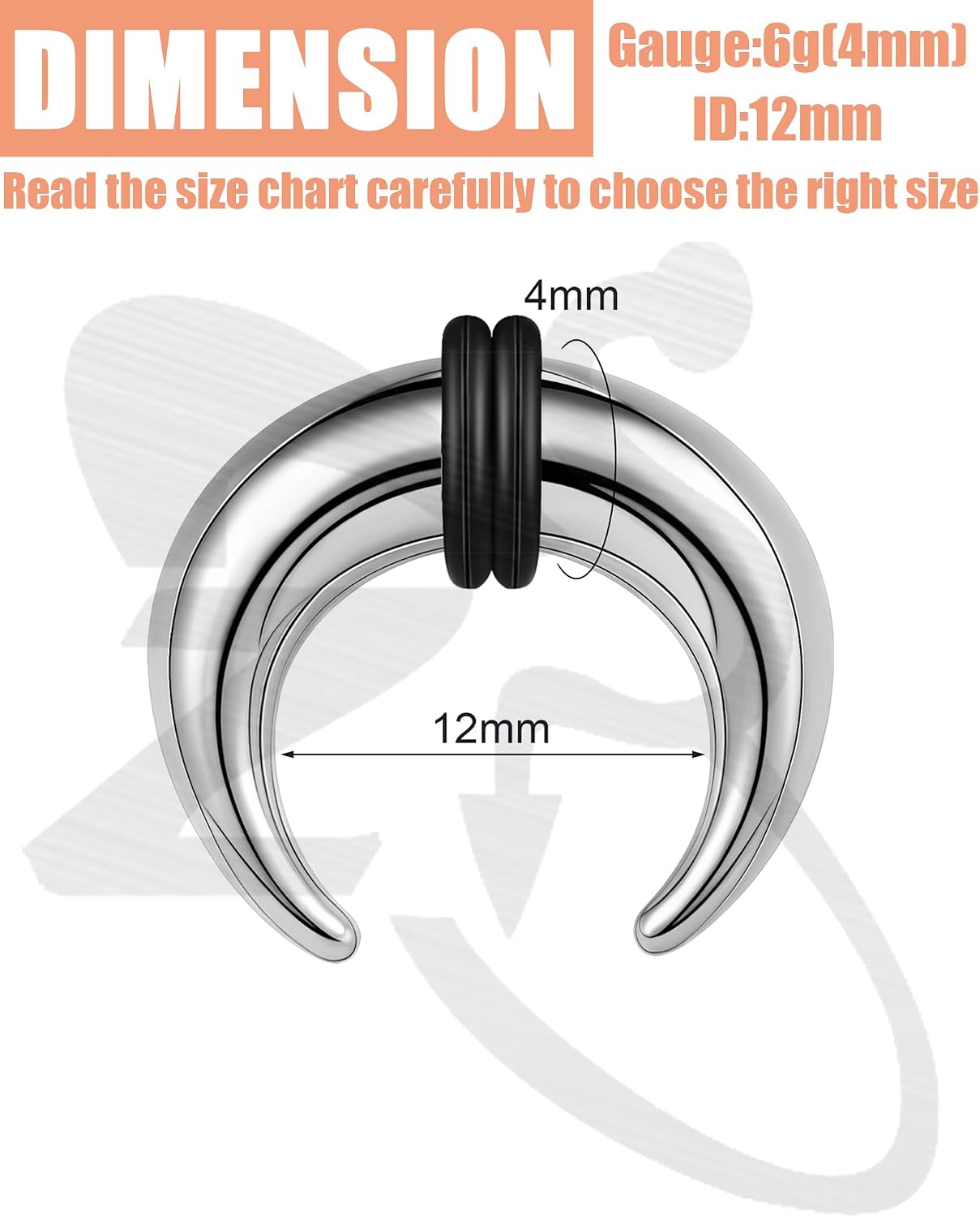 ZS 2Pcs Pincher Tapers Septum Rings, 2G 4G 6G 8G 10G 14G 16G Buffalo Horseshoe Stretcher Expander Piercing for Stretching Pierced Nose Ear Gauge