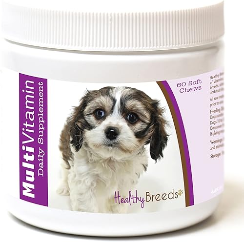 Miniatura 210 de Healthy Breeds Multivitamínico siberiano Husky para perros, suplemento diario recomendado por veterinarios, sabor a tocino, 60 masticables suaves