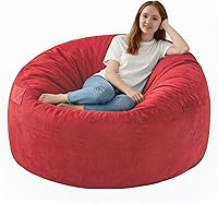 Vista 49 de Silla de Puf de 3 pies, Sillas de Puf Cómodas con Relleno de Espuma Viscoelástica, Sofá de Puf Esponjoso con Funda de Terciopelo Holandés, Sillas