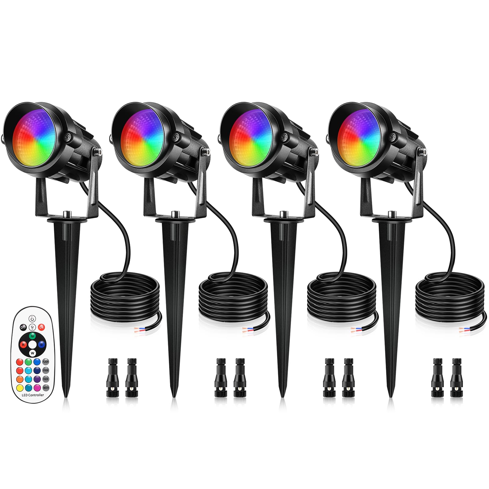 12W RGBW Color Changing Landscape Lights - Low Voltage LED