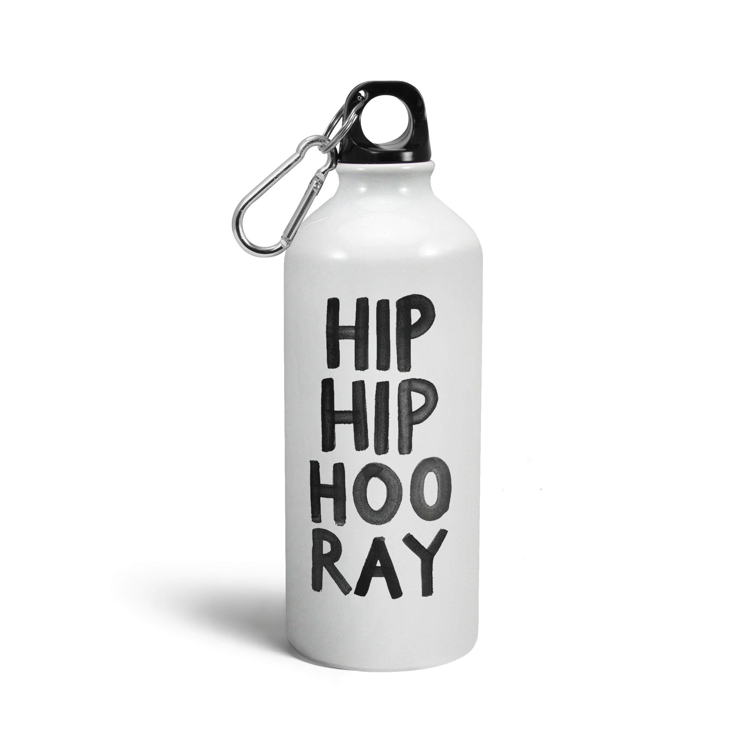 Tee Mafia® Hip Hip Hoo Ray Water Bottle | Sipper Bottles With Quotes | Designer Sipper Bottles | Printed Sipper Bottle - [600 Ml, Multicolor]