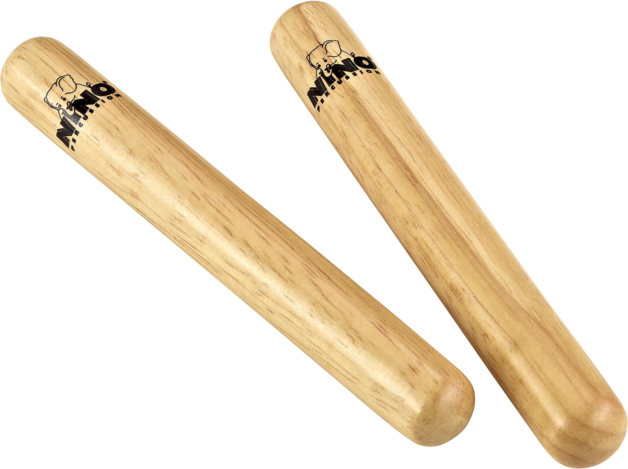 Wood Claves Instruments - 1 Pair Large Wood Claves for Children from 3 Years - Musical Instrument - Siam Oak, Natural (NINO574)