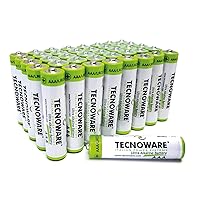 Tecnoware Power Systems - 40 pile alcaline AAA 1,5 Volt, Energia Duratura per Giocattoli e Telecomandi