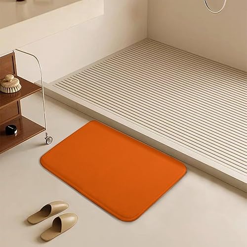 Miniatura 6 de Alfombras de baño de lujo, antideslizantes y absorbentes, color naranja, suaves, para baño, 16 x 24 pulgadas