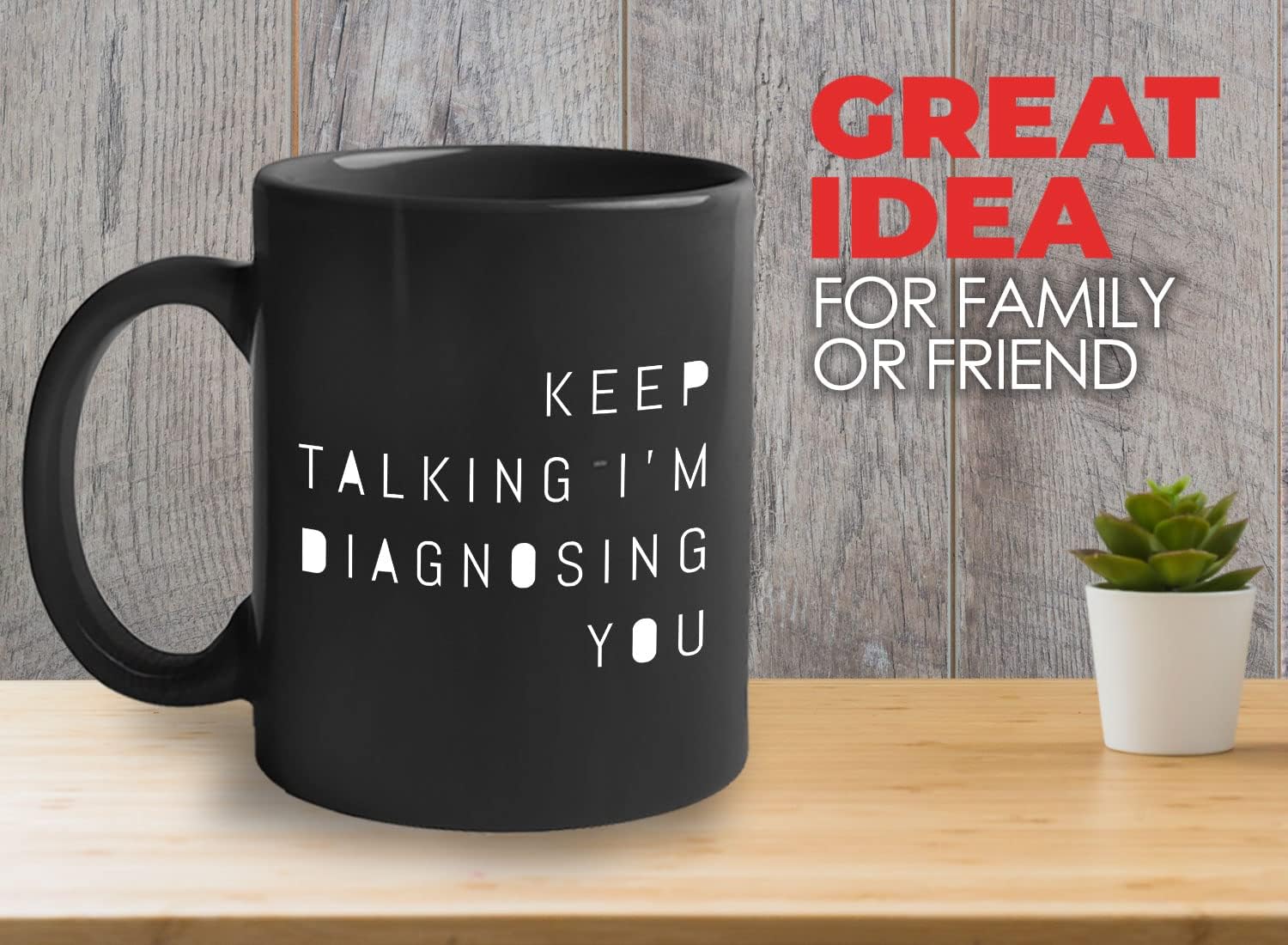 Bubble Hugs Psychology Two Tone Red Coffee Mug 11Oz - Keep Talking I'm Diagnosing You - School Psychologist for Psychiatrist Teacher Therapist Doctor