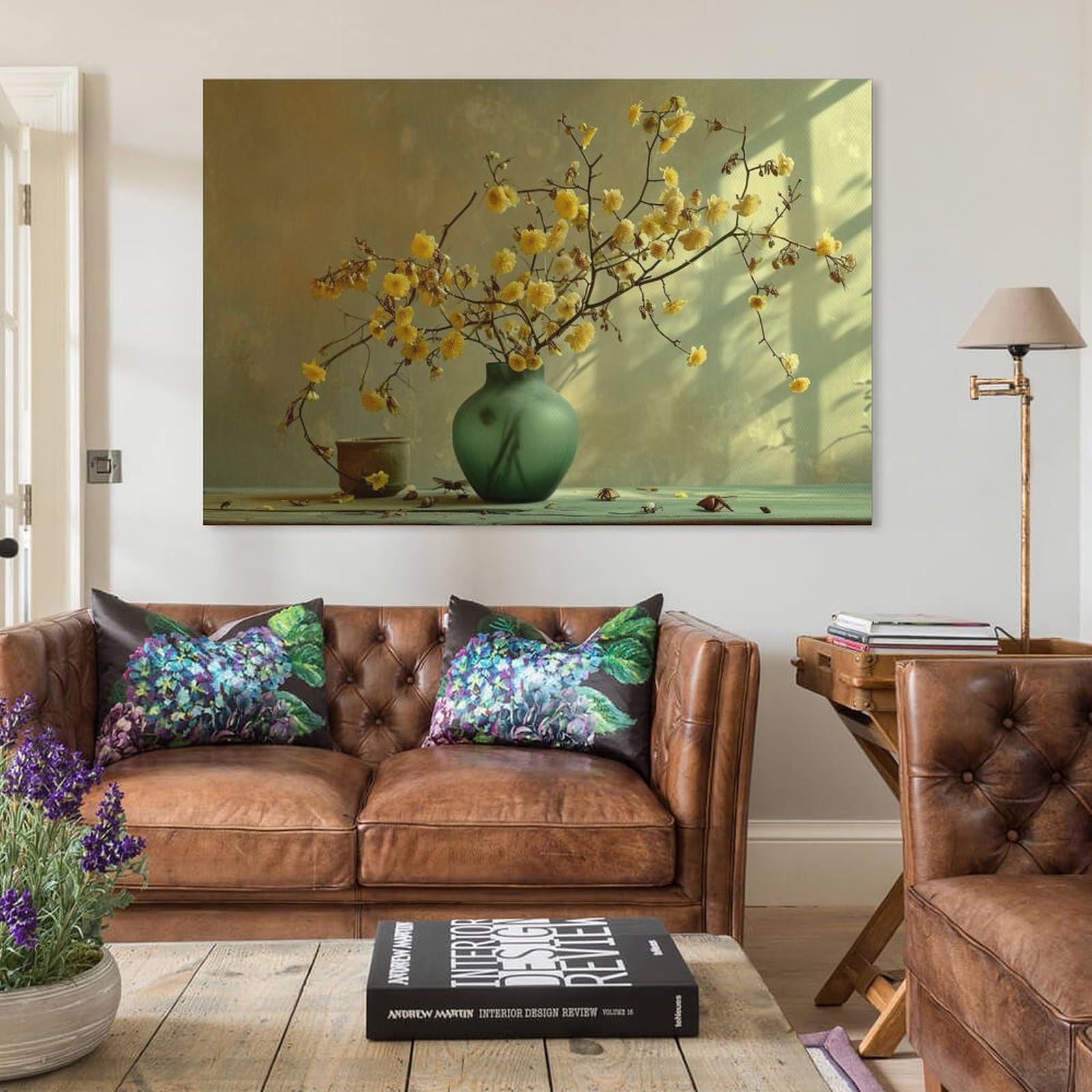 Amazon.co.jp: 絵画 暖かい日差しが家の中にある花瓶に差し込みます