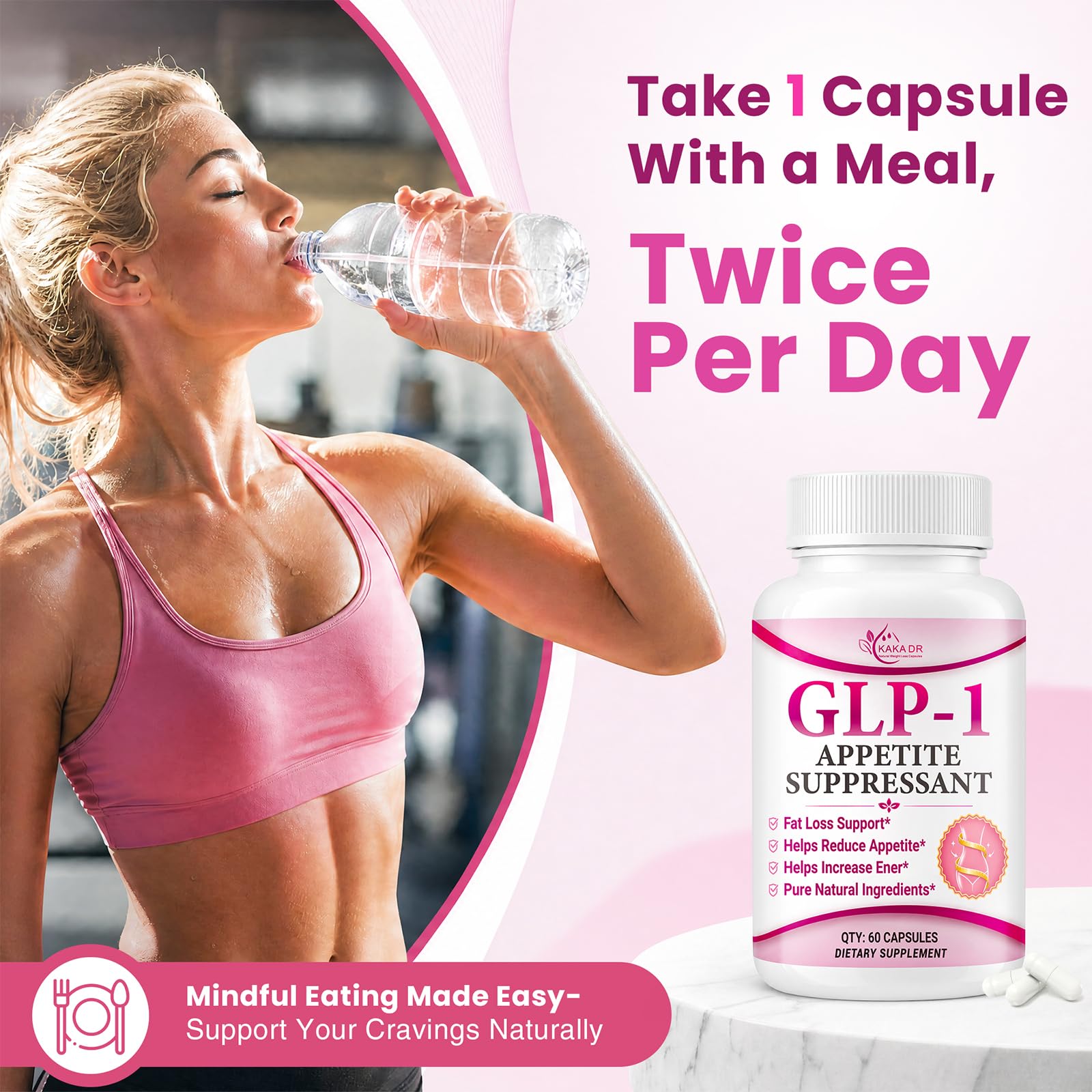 GLP-1 Supplement for Weight Loss, Appetite Suppressant for Women and Men, Metabolism Booster, Burn Fat 24/7 | Metabolism Booster, 3rd Party Tested Supplement, 60 Capsules — Amazon image 4