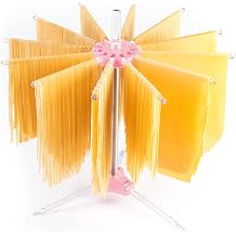 PASTALINDA Pasta Drying Rack, Pasta Dryer, 12 Polycarbonate 20 cm Long arms, Stainless Steel. 40 cm. Height. - Pink