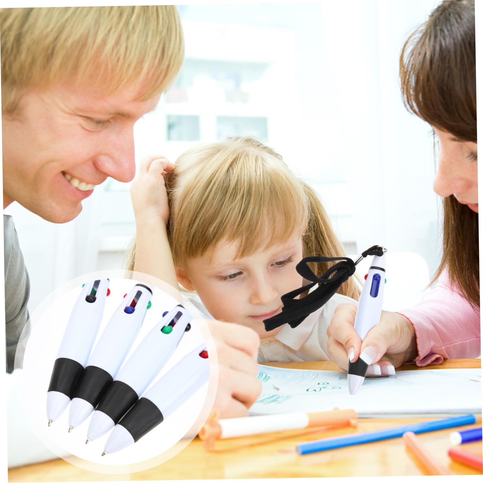 Tofficu 4 Ensembles Stylo À Bille Stylos Noirs Pointe Fine Accessoires s Effaçables Multi Rétractable À Bille Rouges Décor À Lanière Black Liquide 10 Pièces * 4