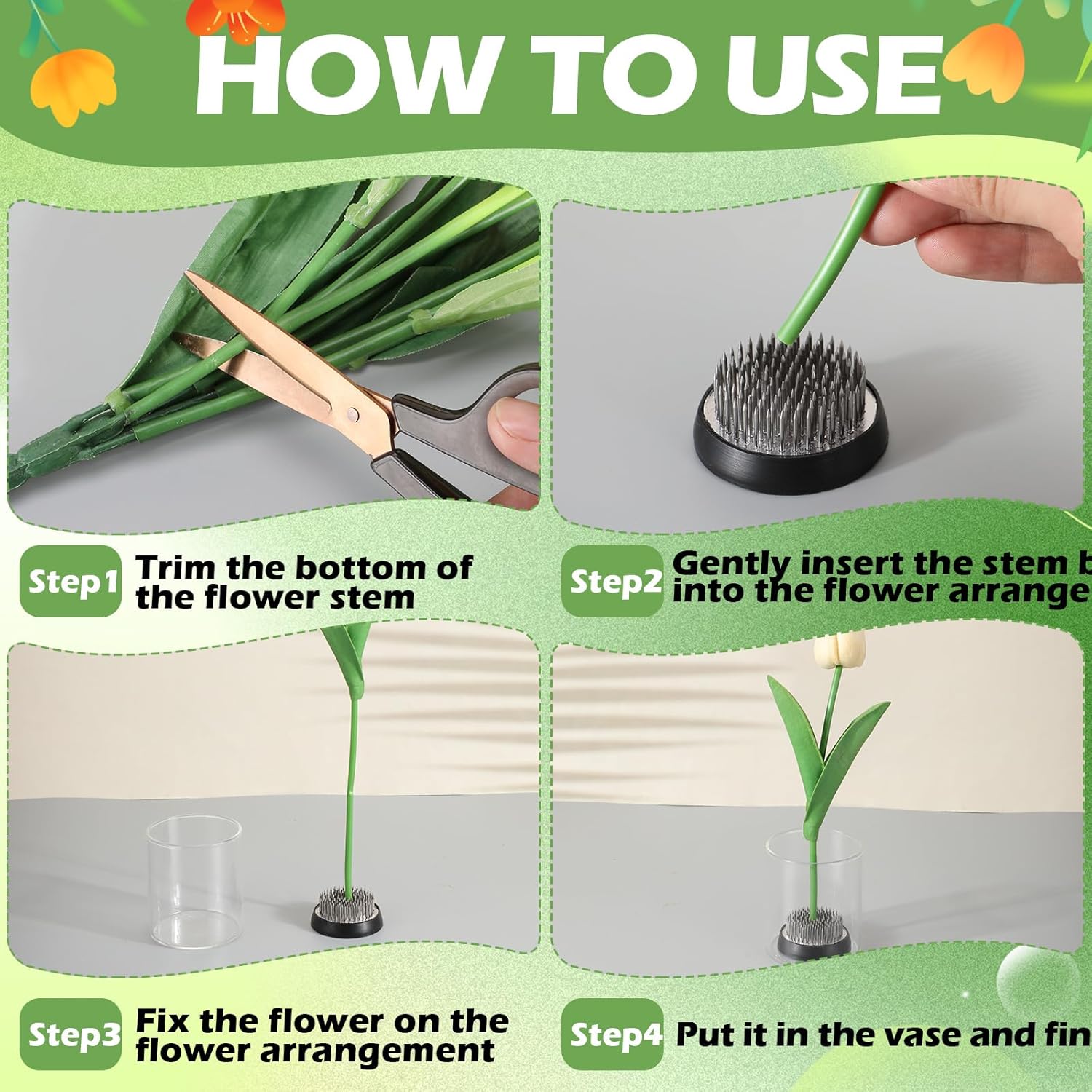 Sliner 16 Pieces Floral Frogs Round Flower Holder Japanese Ikebana Vase Kenzan Flower Arranger Floral Fixed Tools Pin for Arrangement Home DIY Craft(Silver,1.57 Inch)