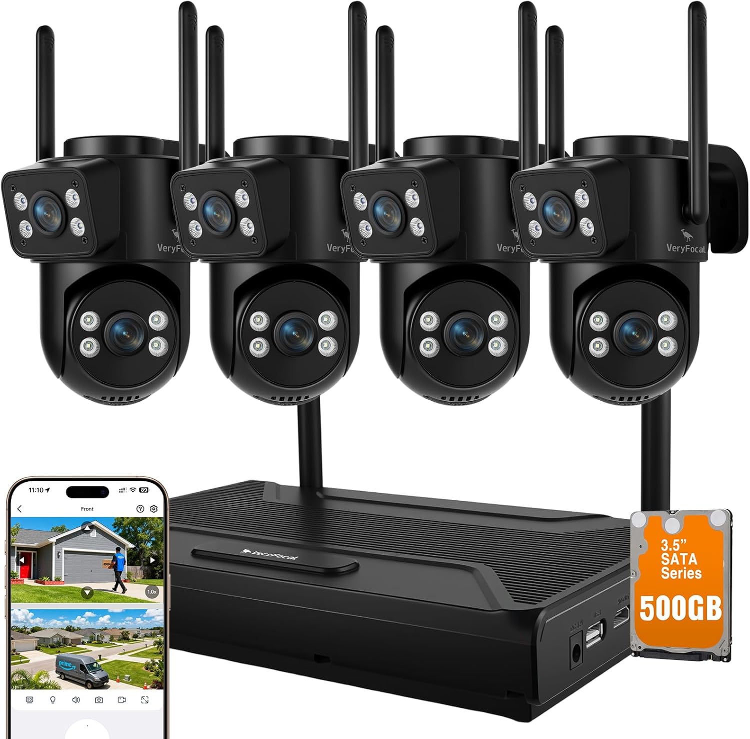 Dual Lens VeryFocal Wireless Security Camera System,...