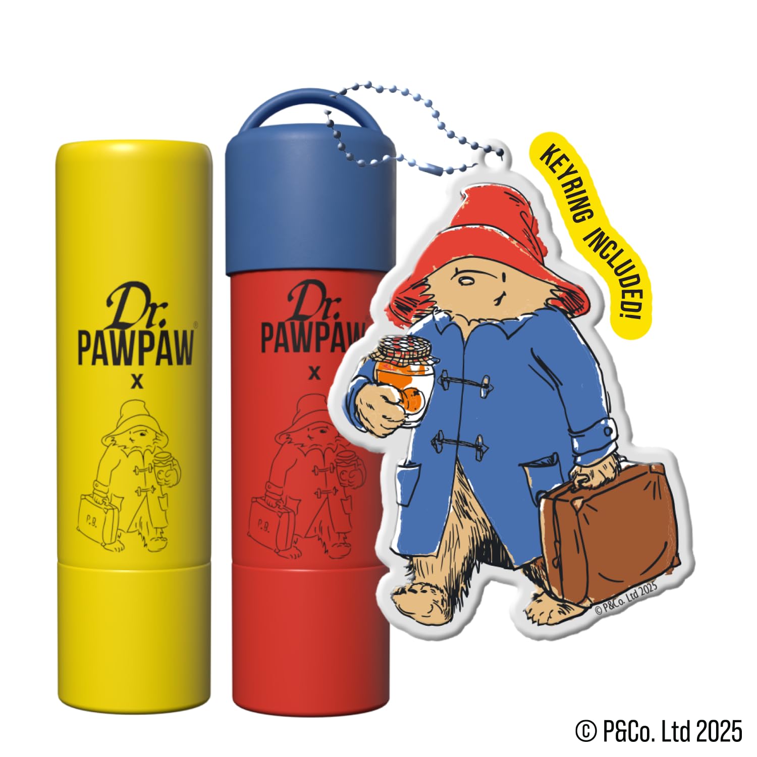 Dr.PAWPAW x Paddington Original and Strawberry Jam Lip Balm Duo 2 x 4g with Paddington Keyring - Image 3