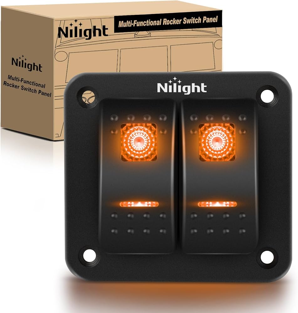 Amazon.com: Nilight 2 Gang Rocker Switch Panel with Orange LED
