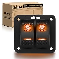 Vista 13 de Nilight Panel de Interruptores Basculantes de 5 Posiciones 5 Pines On Off Toggle Soporte de Aluminio 12V 24V Tablero Pre-Cableado Interruptores