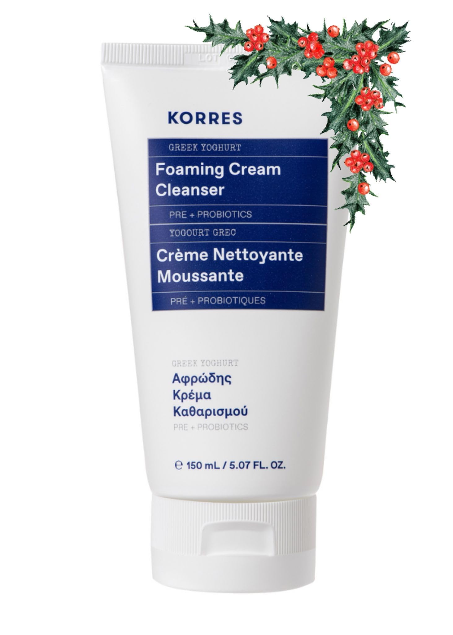Sponsored Ad - KORRES Greek Yoghurt Foaming Cream Cleanser, Hydrating, Deep Cleansing Skin Care, Makeup Remover, Face Wash for Women, Cream to Foam Facial Cleanser for Dry, Oily, Sensitive, Any Skin Type, 5.07 fl oz