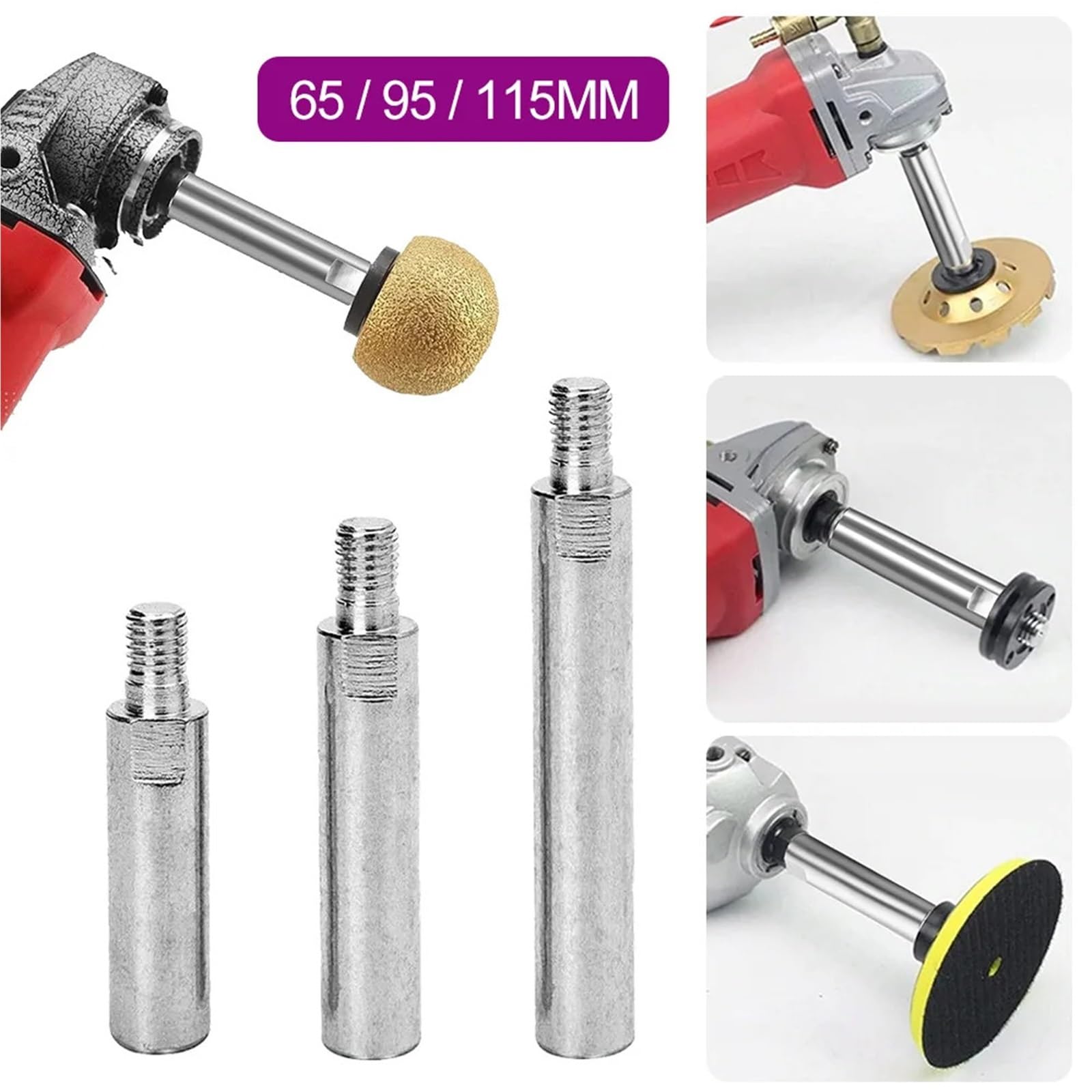 Przedłużka do szlifierki kątowej, Wał przedłużający szlifierki kątowej Adapter gwintowy M10, wiele rozmiarów(115mm)