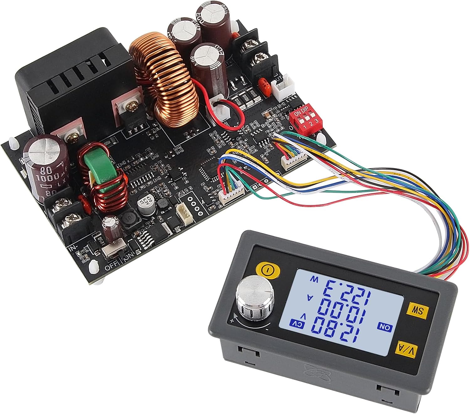 DC Buck Boost Converter 6-36V to 0-36V Adjustable 150W Power Supply Module with Digital Display Voltage Regulator for DIY, Solar, Car