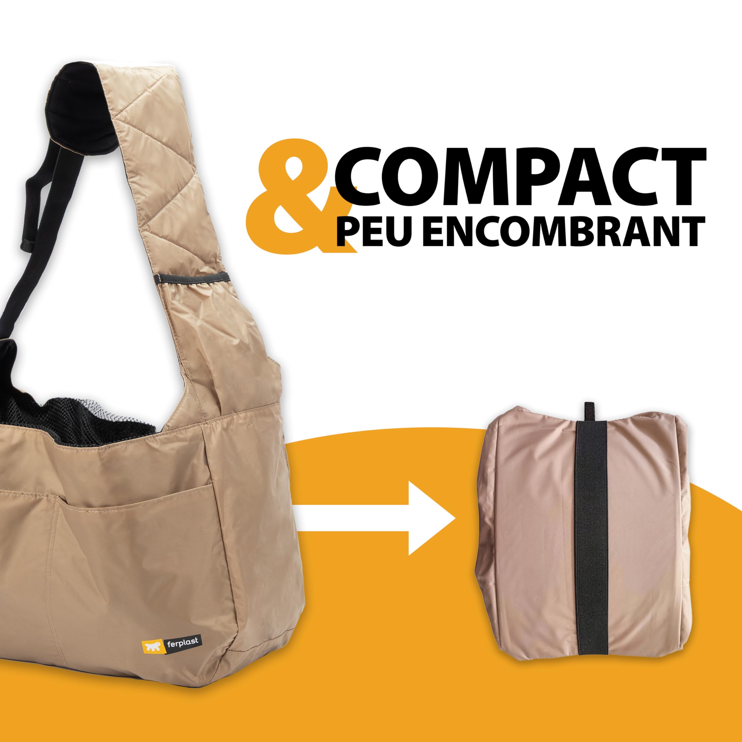 Ferplast Sac de Transport pour Chat Safari, Sac Transport Chien, Caisse de Transport Chat, Bandoulière réglable, Sangle de sécurité, Lavable, Max 5 kg, 47 x 17 x h 28 cm