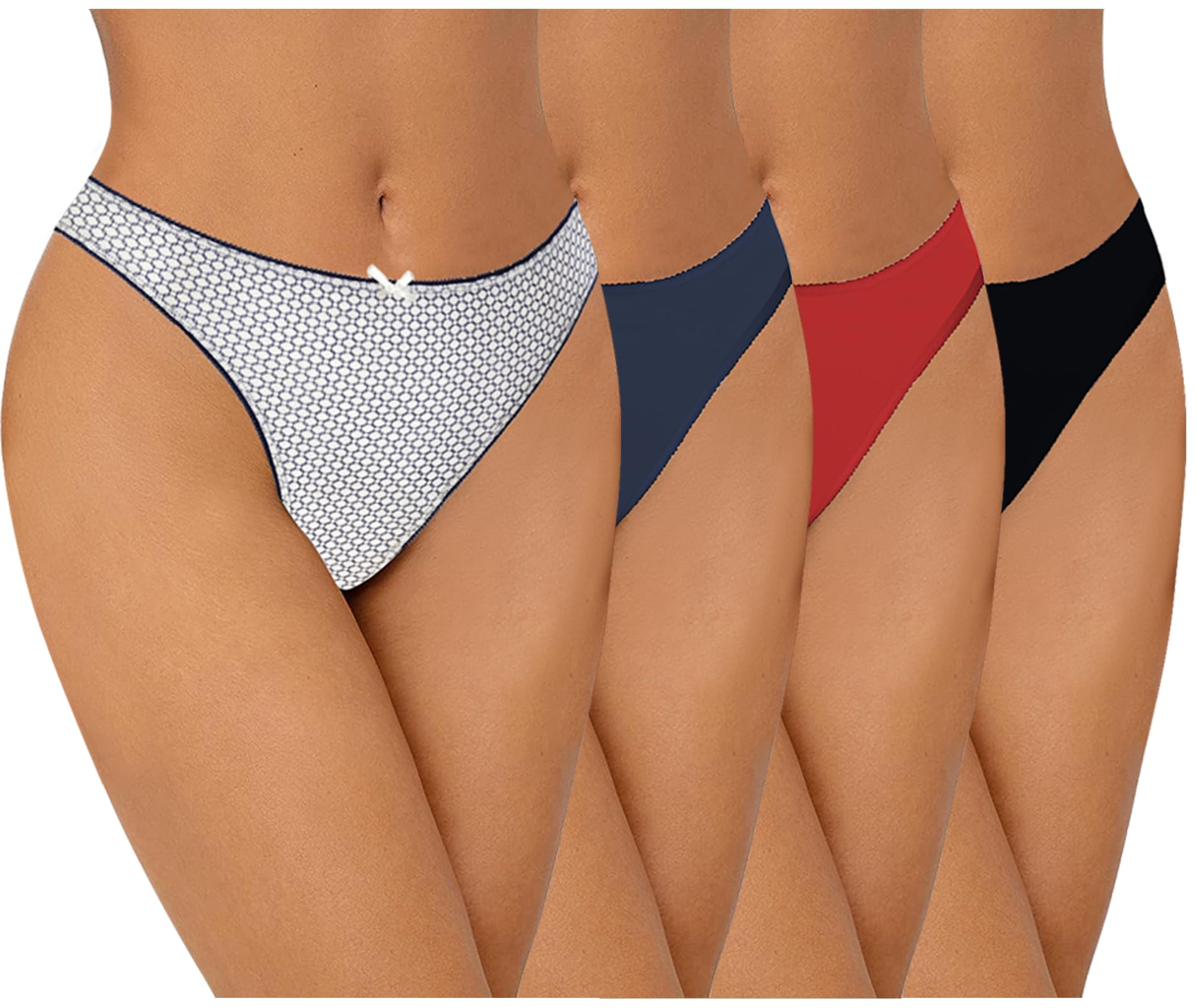 Women Stretchable Cotton Low Rise G-String Sexy Thong Panty No Panty Lines Under Fitted Outfits Bikini Style Underwear