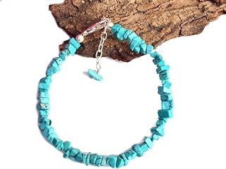 Natural Turquoise Bracelet,Copper in White Plating, Dainty, Rough Gemstone Bracelet, Raw Bracelet, Gift For Her, Christmas Gift