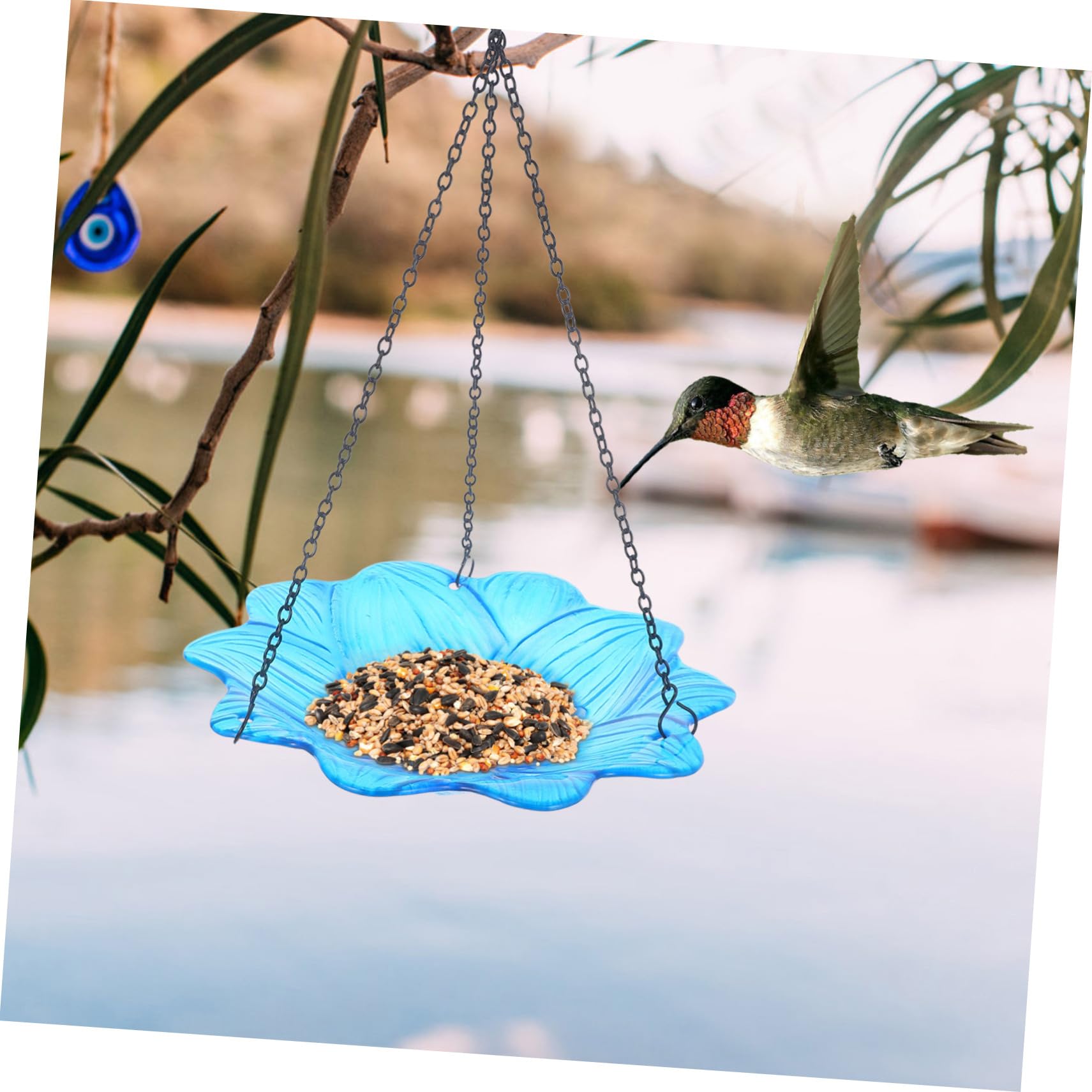 UPKOCH Hängende Vogelfutterstelle aus Glas für Garten Dekoratives Futterhaus zum Aufhängen Leicht zu Reinigen und Pflegeleicht für Vogelfutter