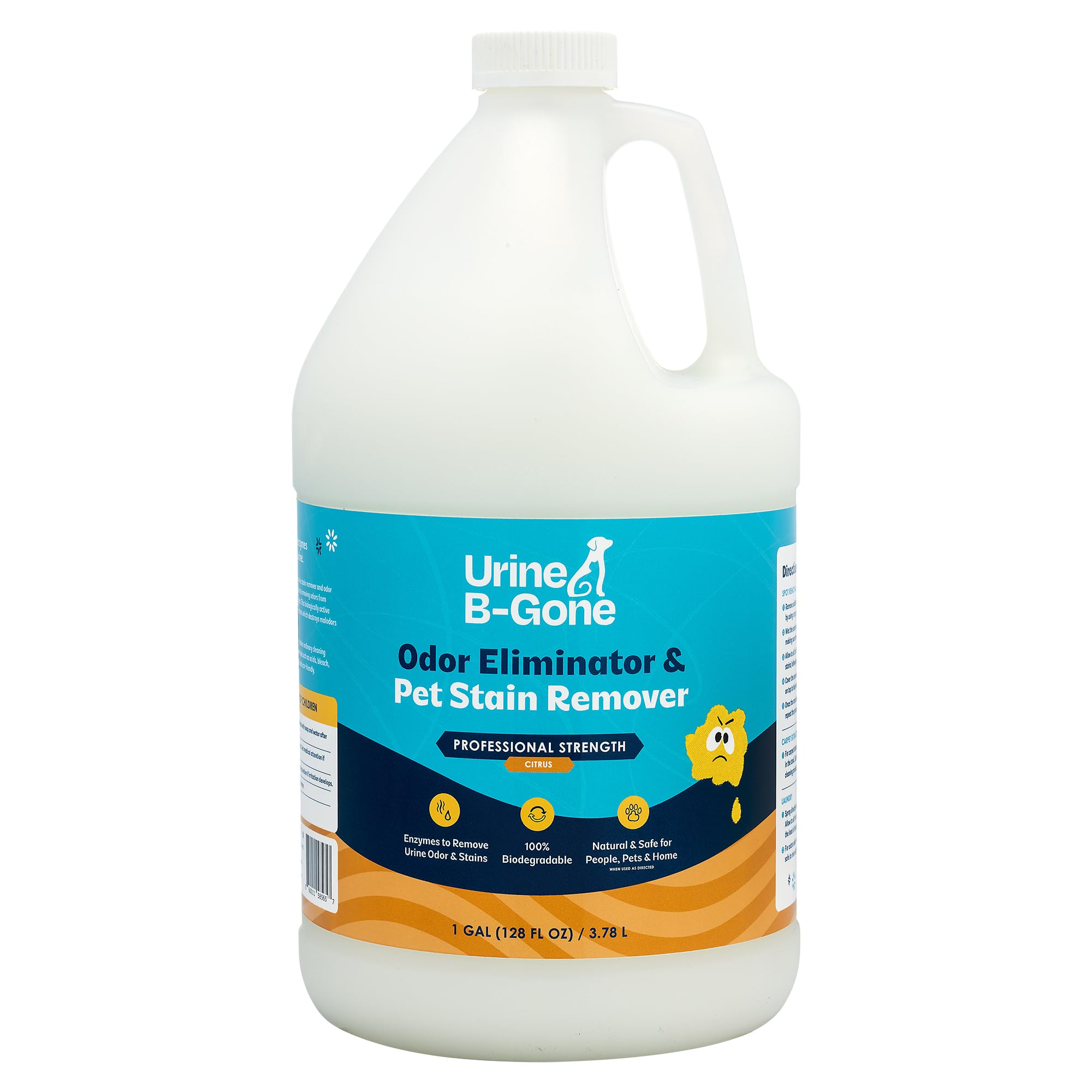 Urine B-Gone Enzyme Cleaner for Human, Cat &amp; Dog Urine, Citrus, 1 Gallon