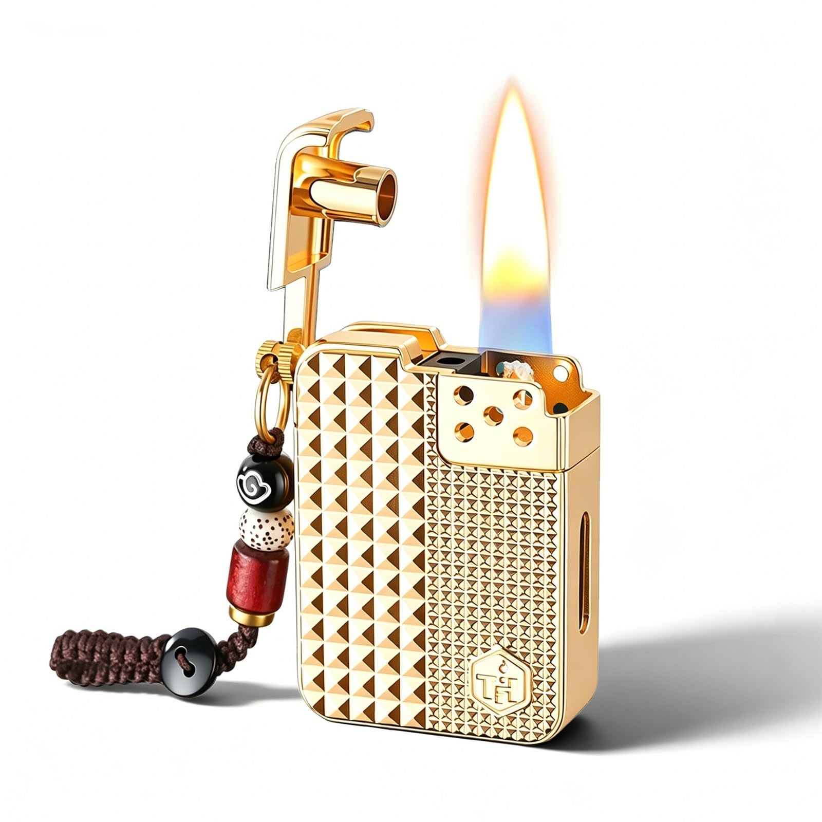 Briquet à commande vocale tactile et induction par flux d'air avec cordon