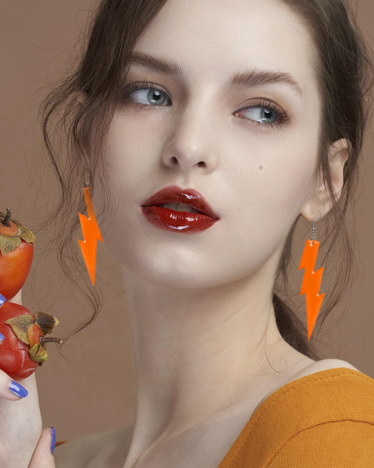 4 Pairs 80S Neon Earrings Candy Color Acrylic Neon Lightning Pendant Earrings for Women Retro Colorful Dangle Earrings Pendant for 80S Costume Dancing Party Accessory - Image 6