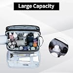 Travel Toiletry Bag for Men and Women, Wide Open Travel Containers for Toiletry, Lightweight Cosmetic Makeup Bag Organizer with Handle for Traveling, Toiletries (Black)