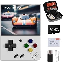 Miyoo Mini Plus, 3.5" HD Screen Retro Game Console, Long Battery Life, Multi-Emulator Support for Classic Retro Games White 128G