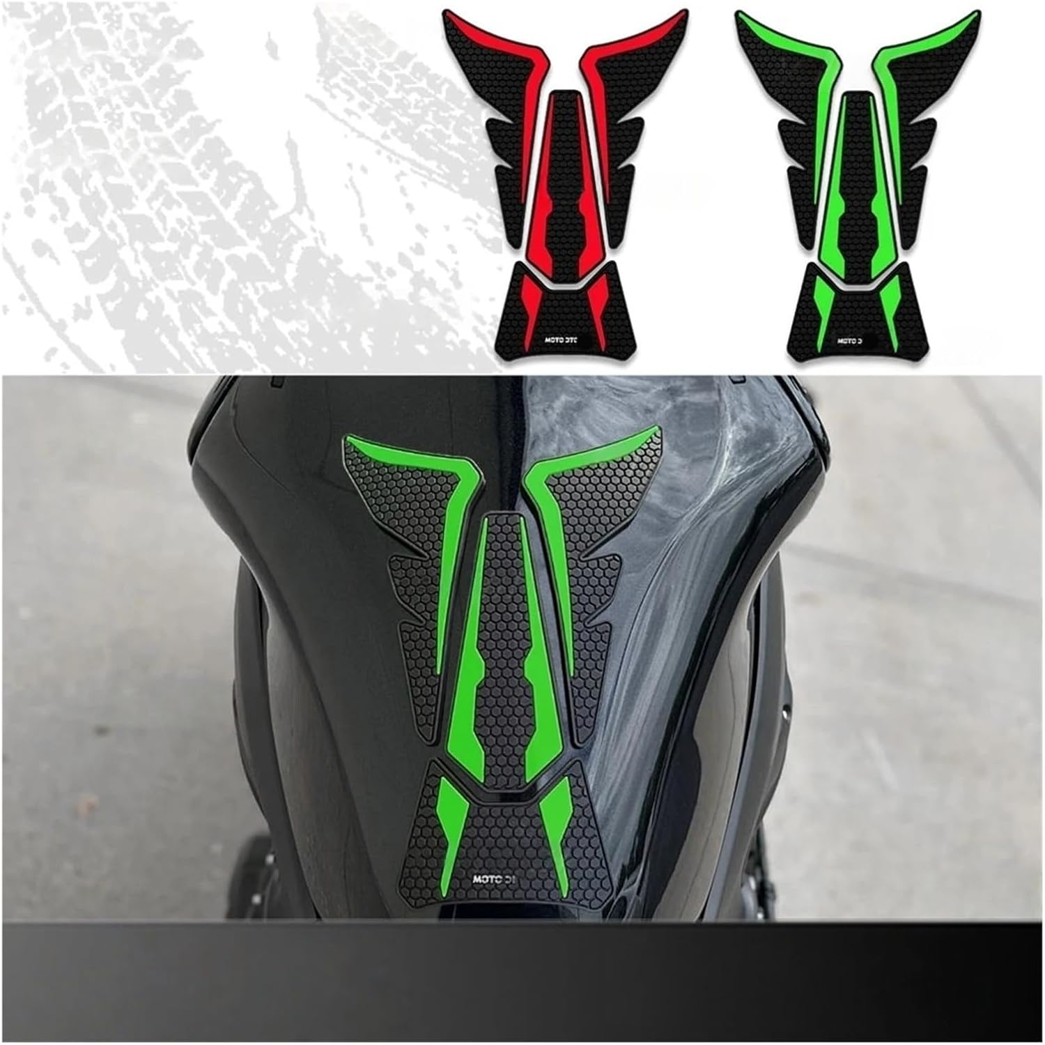 Motorcycle Tank Sticker Motorcycle Rubber Tank Pad Sticker Protector Decal for KAW&A&SAKI Z900 750 Z1000 SX Ninja400 Vulca&ns Versys650 1000 ER6N ZX6R.