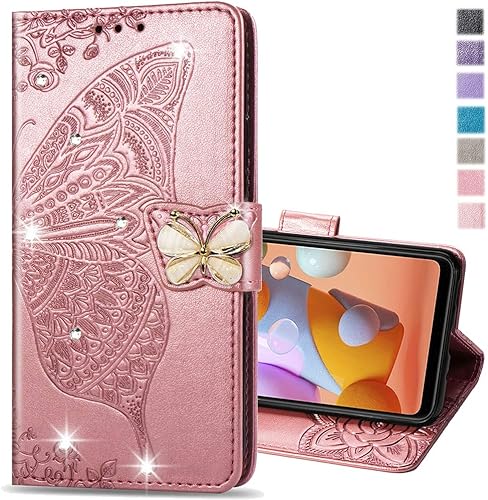 COTDINFOR Funda tipo cartera para Google Pixel 8 con purpurina de cristal brillante con soporte para tarjetas, funda de cuero con tapa para