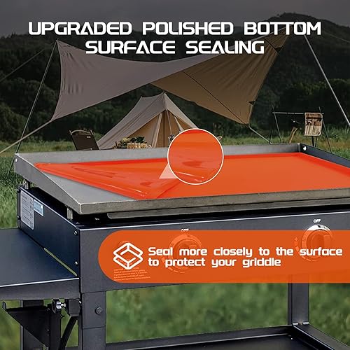 Miniatura 9 de Alfombrilla de silicona para parrilla Blackstone de 28 pulgadas (no compatible con 28XLPro), cubierta de silicona de grado alimenticio resistente,