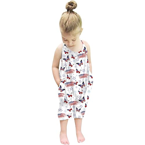 Backless Strap Slouch Jumpsuit for Toddler Girls Cute Harem Halter Romper Pants with Pockets