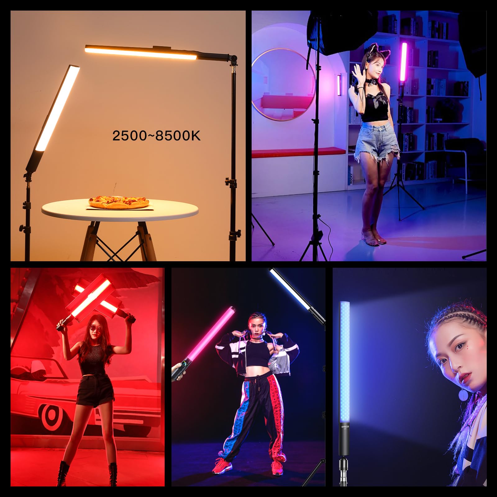 soonpho Soonpho Video Light Stick Tubo luminoso LED RGB per Studio 2500K-8500K CRI≥97 TLCI≥97