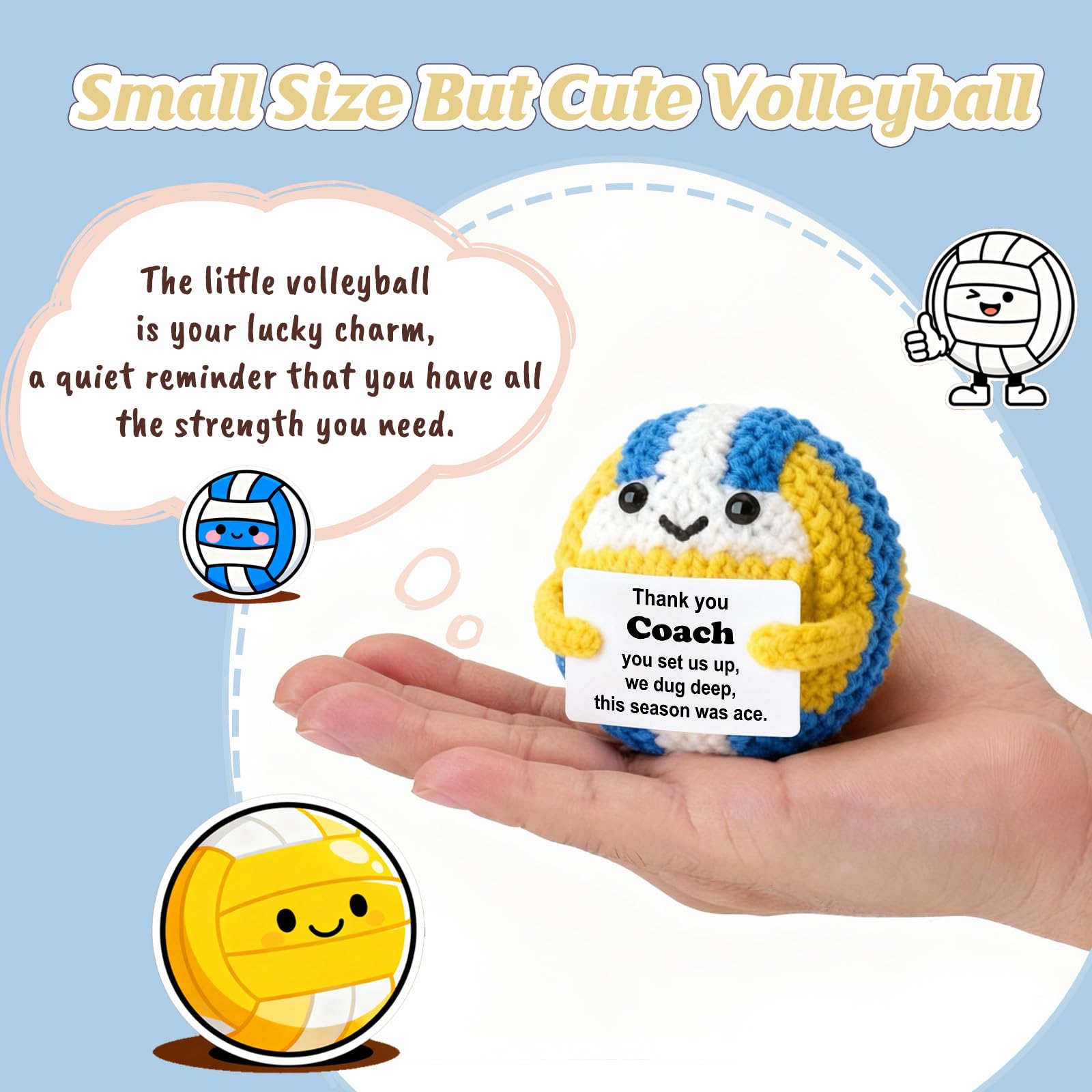 Volleyball Coach Gifts, Handmade Crochet Volleyball with Thank You Coach Sign, Teacher Appreciation Week Gift, End of Season Thank You Present for Coach