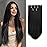 StrRid Natural Black Hair Extension Clips 26 Inch Long Invisible Straight Thick Synthetic Clip in Extensions Ins 5PCS Easy Installation Fake Soft Hairpieces for Women Weddings Party Daily Use 8.1 Oz