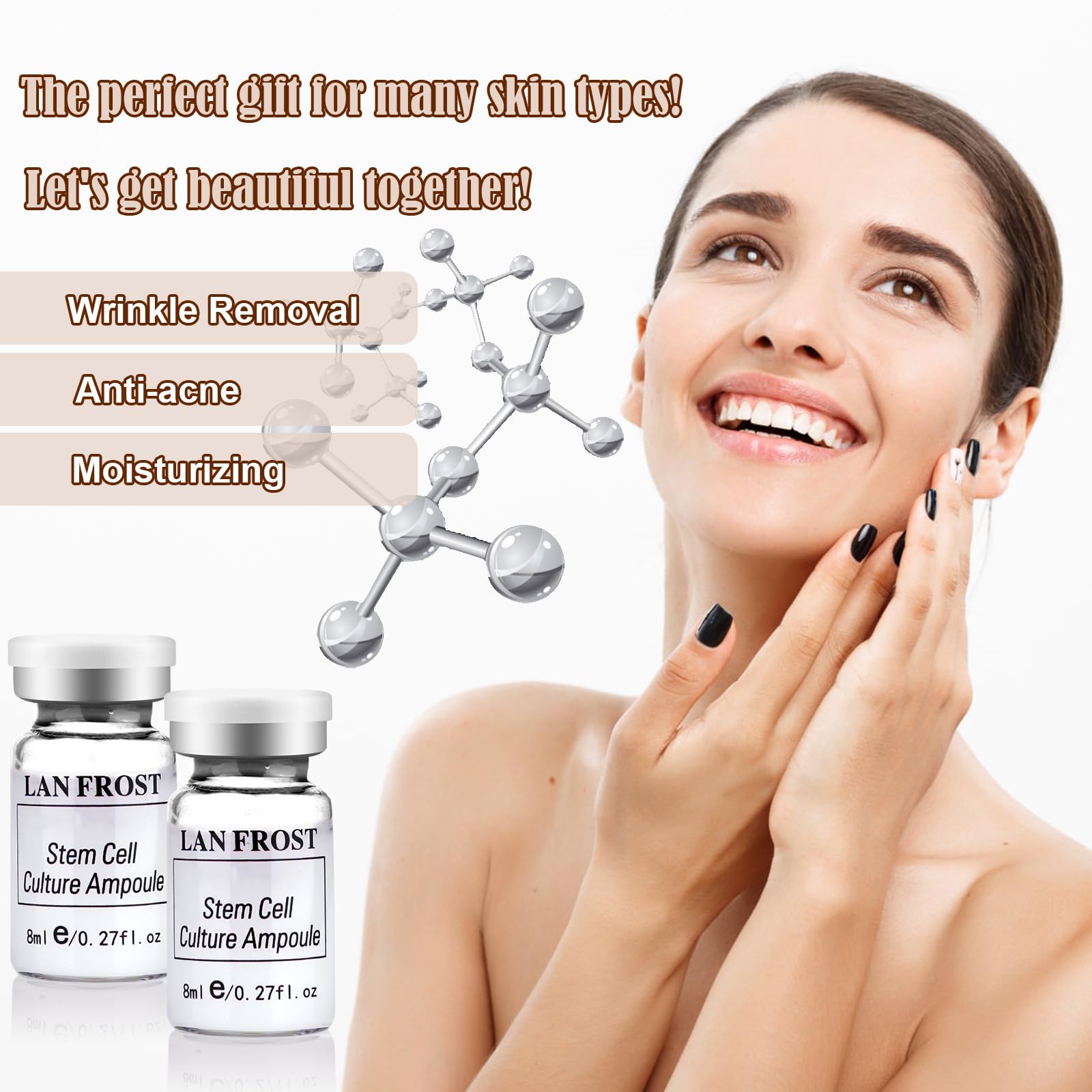 BB Facial Glow Starter Kit Serum Hyaluronic acid Essenz Skincare Kit, Whtening Stem Cell Culture Ampolla 8 ml 12pcs, Kit de suero Facial