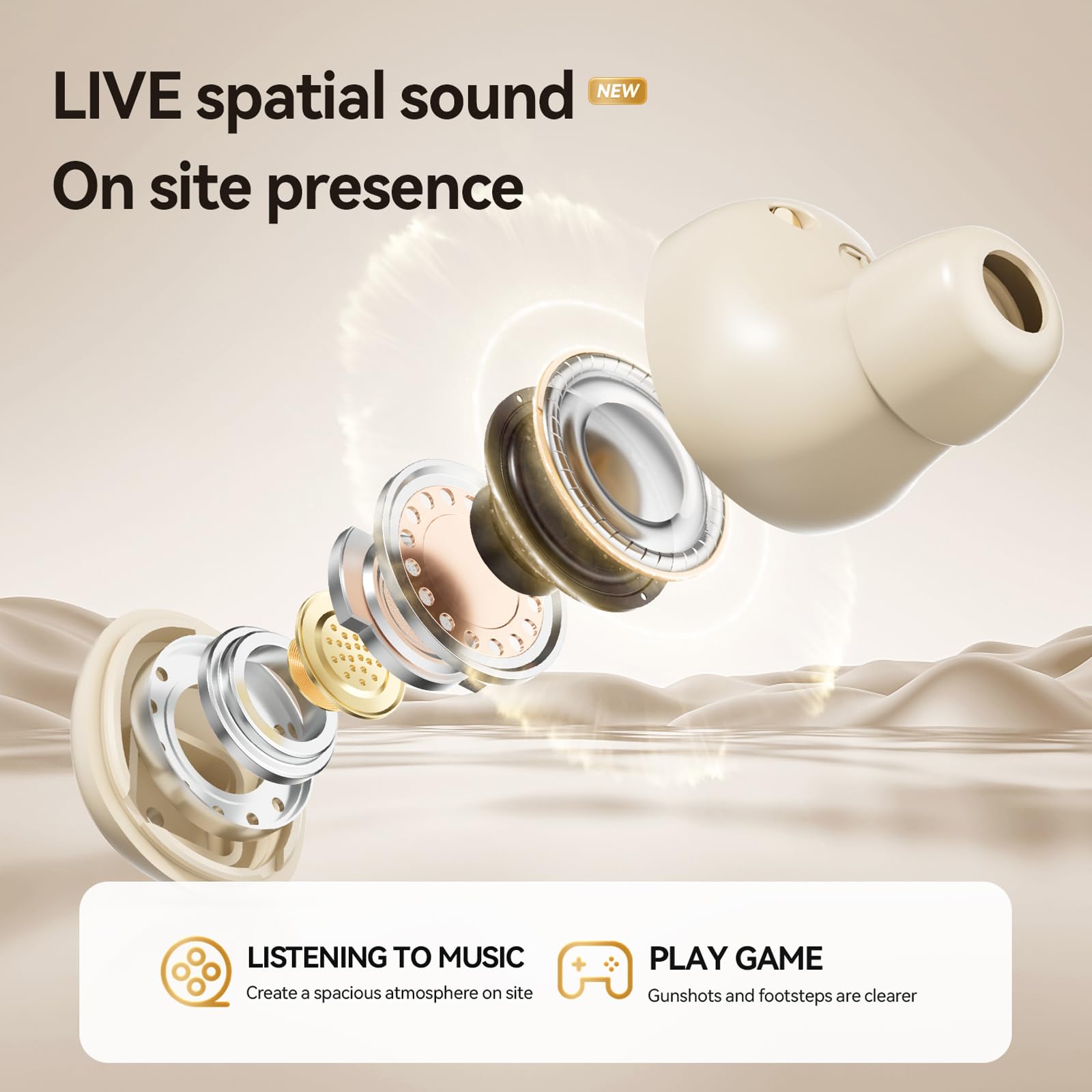 Auriculares pequeños invisibles con Bluetooth, pequeños y discretos, ocultos en el oído, mini auriculares inalámbricos para el trabajo, orejas pequeñas, para dormir de lado, cómodos auriculares para