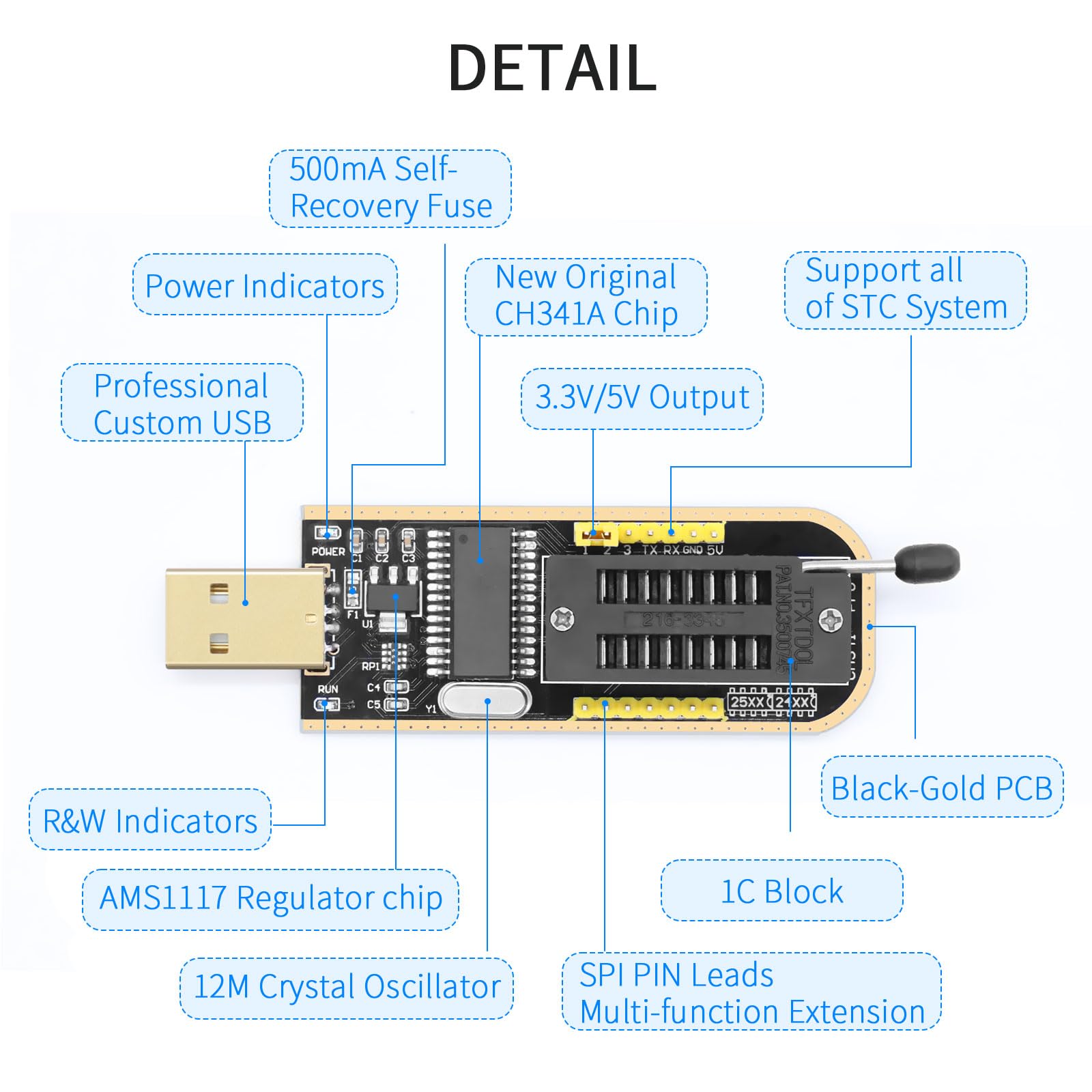 SOIC8 SOP8 Flash Chip IC CH341A programmatore USB per EEPROM, programmatore USB BIOS + clip SOP8 + adattatore SOIC8