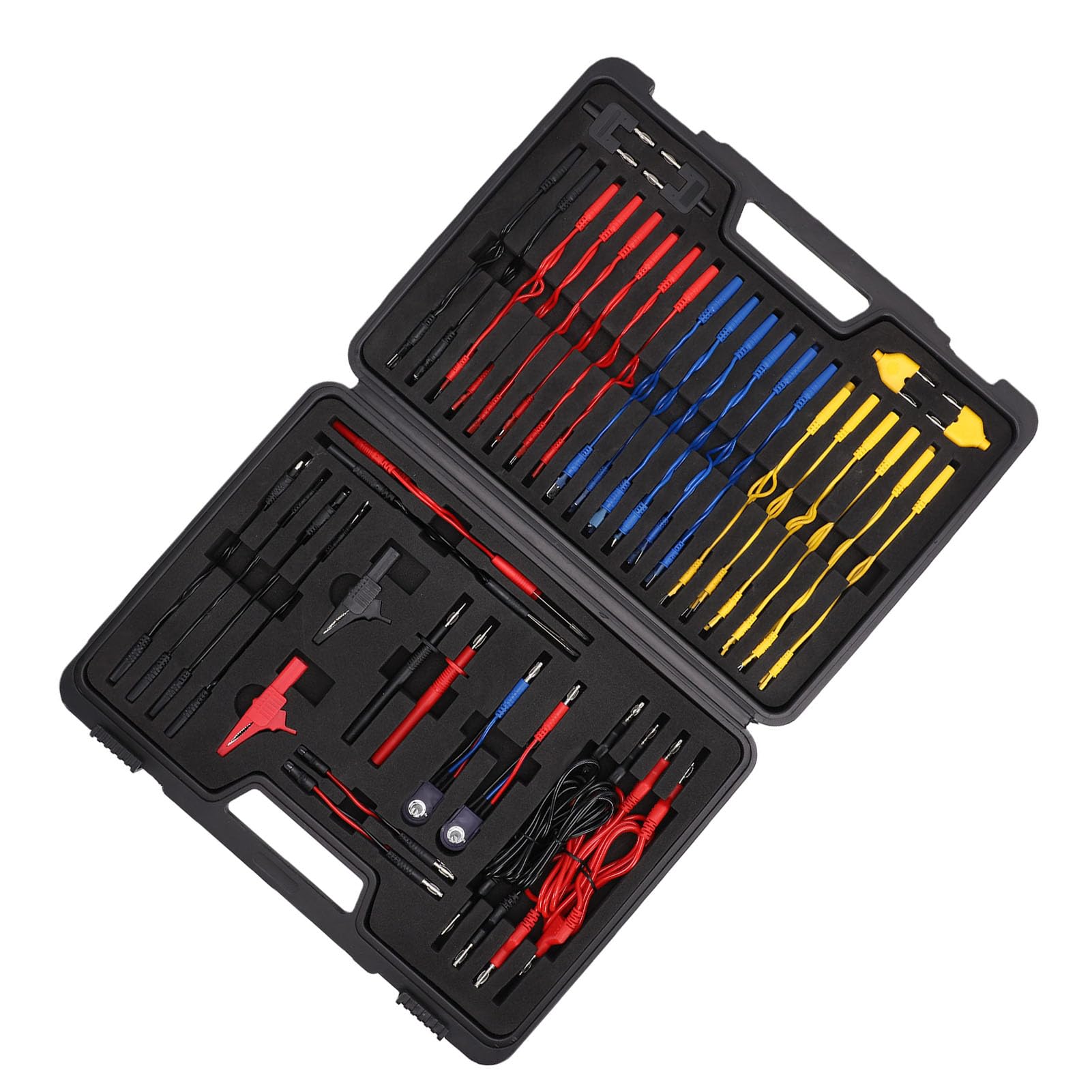 Kit de Cables de Prueba de Multímetro Automotriz de 92 Piezas, Herramienta de Diagnóstico Profesional con Clips, Sondas de Enchufe Tipo Banana, para Pruebas de Circuitos