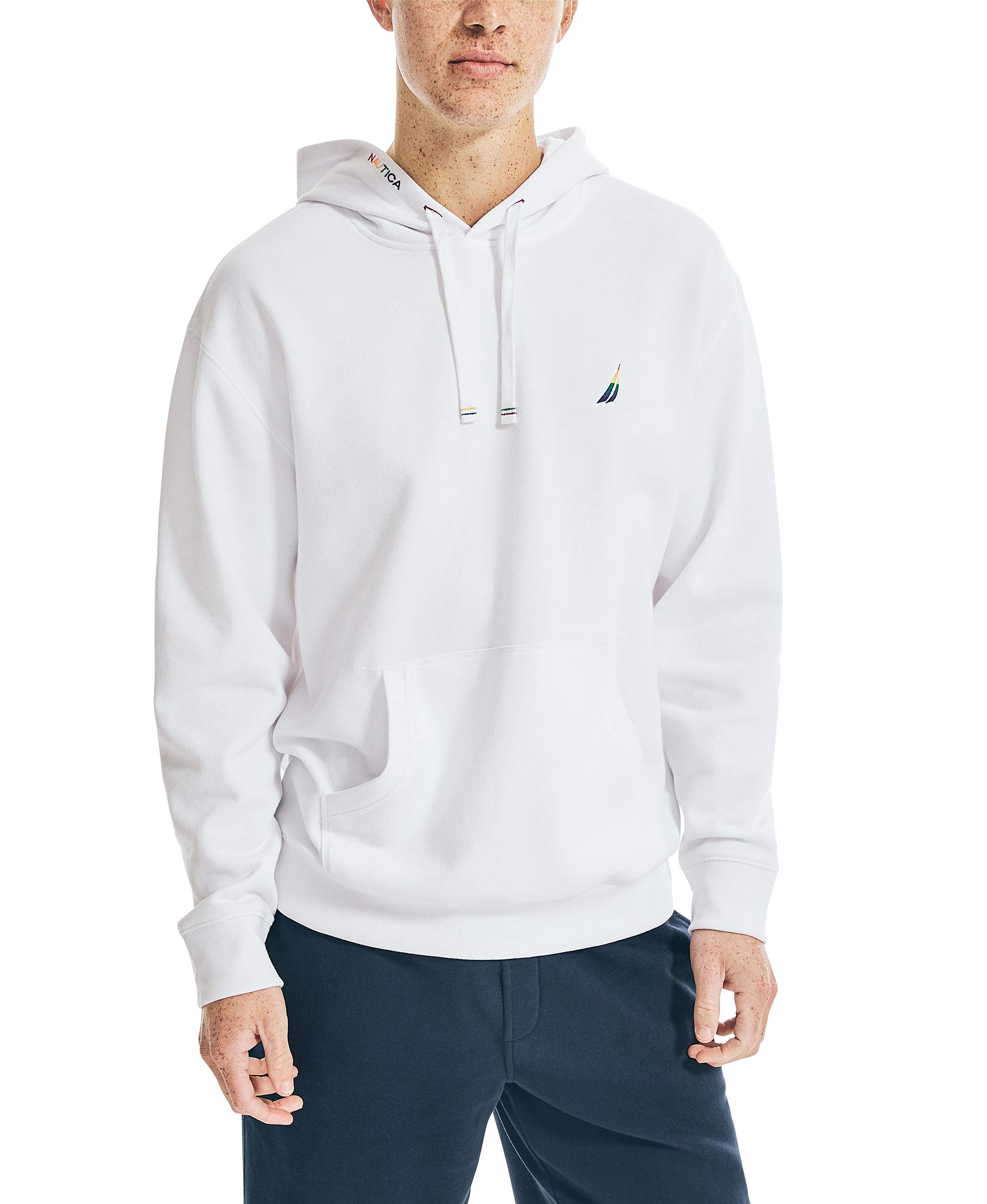 Nautica Men's Pride Graphic Pullover Hoodie, Bright White, XX-Large