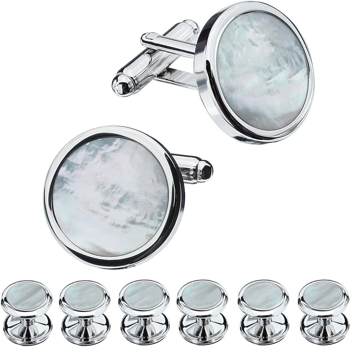 Fashion Mother-of-Pearl Tuxedo Shirt Button and Cufflink Set, Specially Designed for Wedding Business